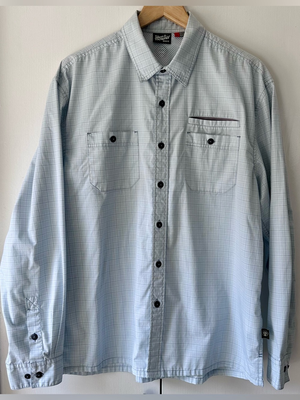 Howler Brothers Matagorda Long Sleeve Technical Shirt - Men's Large - Light Blue